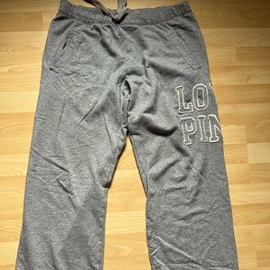 Pink raw hem sweatpants